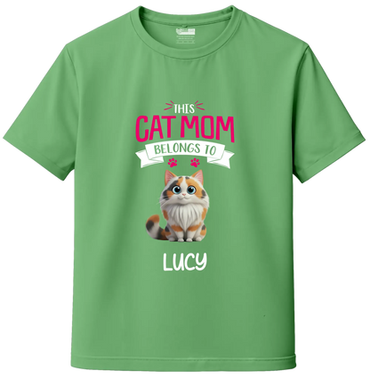 Custom Cat Mom Tee – Add Your Cat’s Name & Cat's Artwork