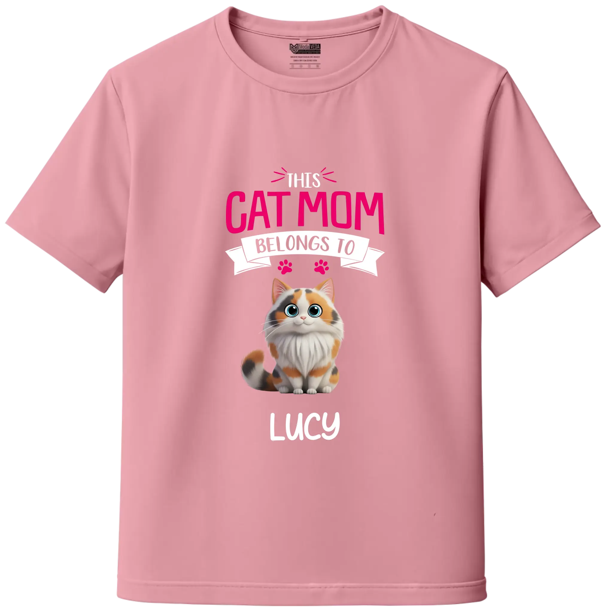 Custom Cat Mom Tee – Add Your Cat’s Name & Cat's Artwork