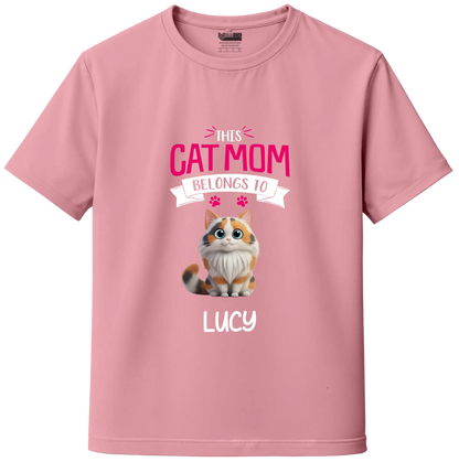 Custom Cat Mom Tee – Add Your Cat’s Name & Cat's Artwork