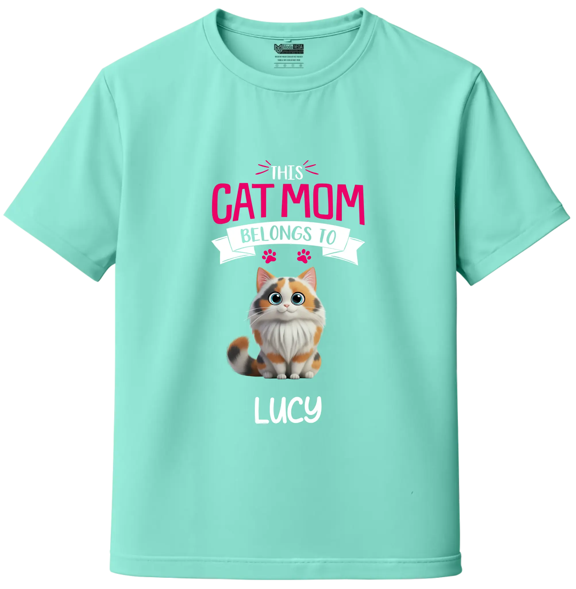 Custom Cat Mom Tee – Add Your Cat’s Name & Cat's Artwork