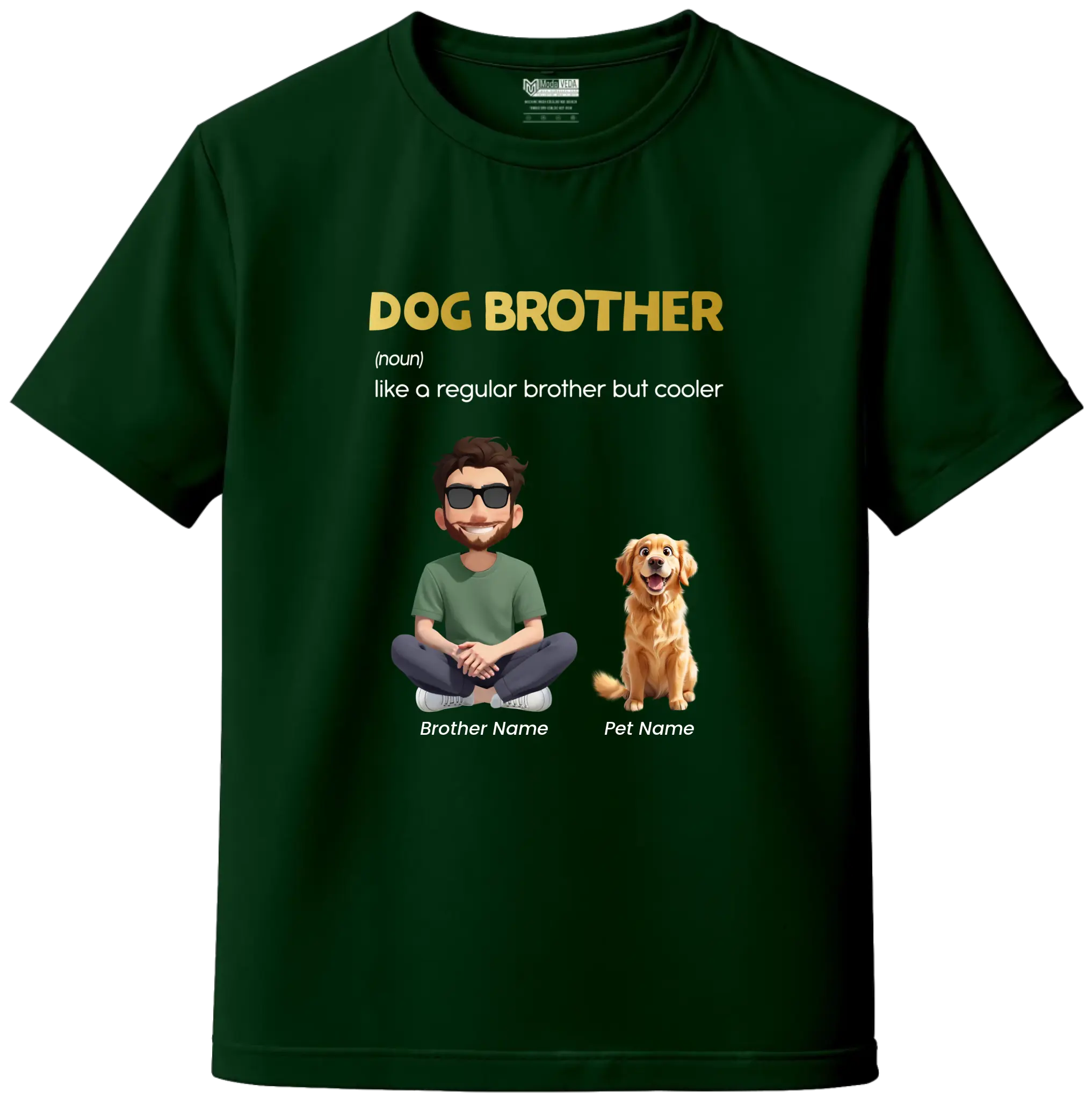 Personalized Dog Brother T-Shirt - Custom Character & Dog Breed Design