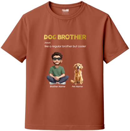 Personalized Dog Brother T-Shirt - Custom Character & Dog Breed Design