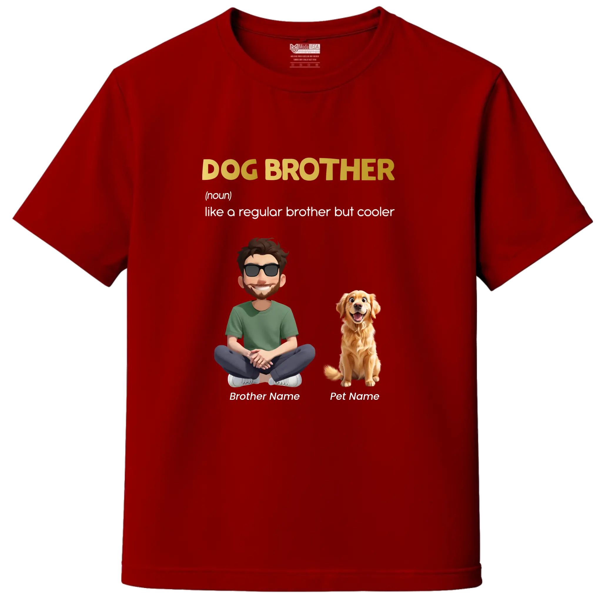 Personalized Dog Brother T-Shirt - Custom Character & Dog Breed Design