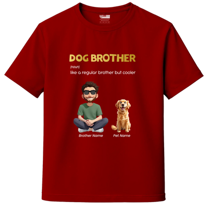 Personalized Dog Brother T-Shirt - Custom Character & Dog Breed Design