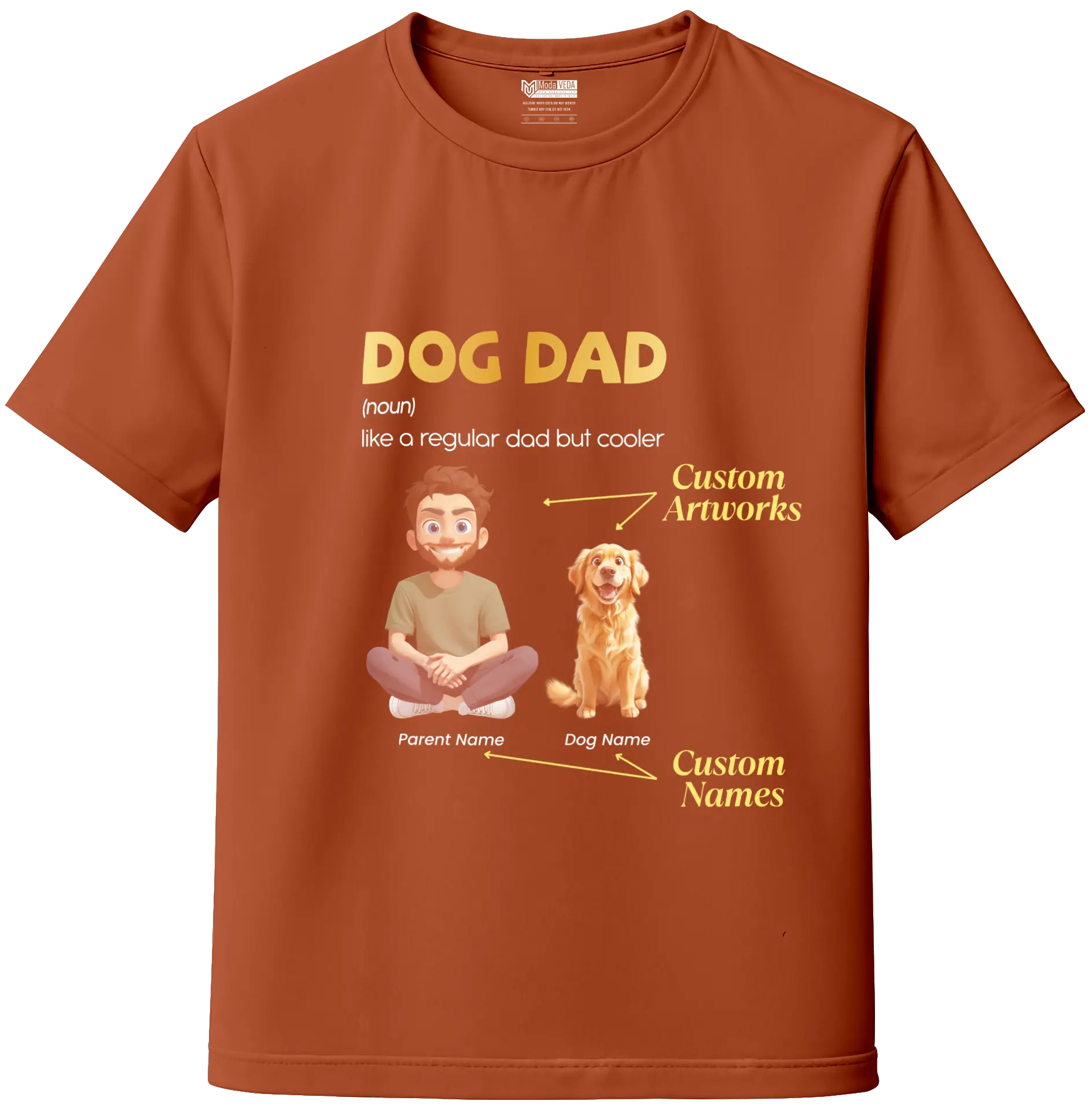 Dog Dad Custom Tee – Personalize Name, Dog Breed & Character!