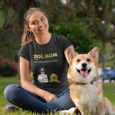 Woman with Proud Dog Mom T-Shirt | Moda Veda