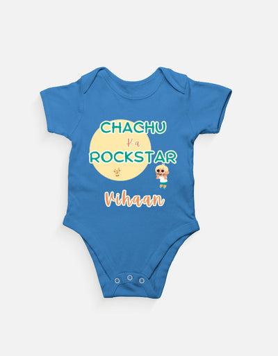 Personalized "Chachu Ka Rockstar" Baby Romper – Custom Name
