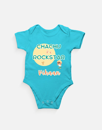Personalized "Chachu Ka Rockstar" Baby Romper – Custom Name