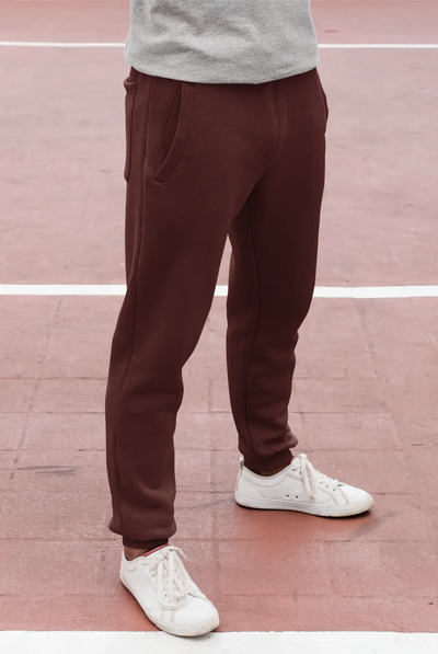 Man with Premium Unisex Joggers Maroon
