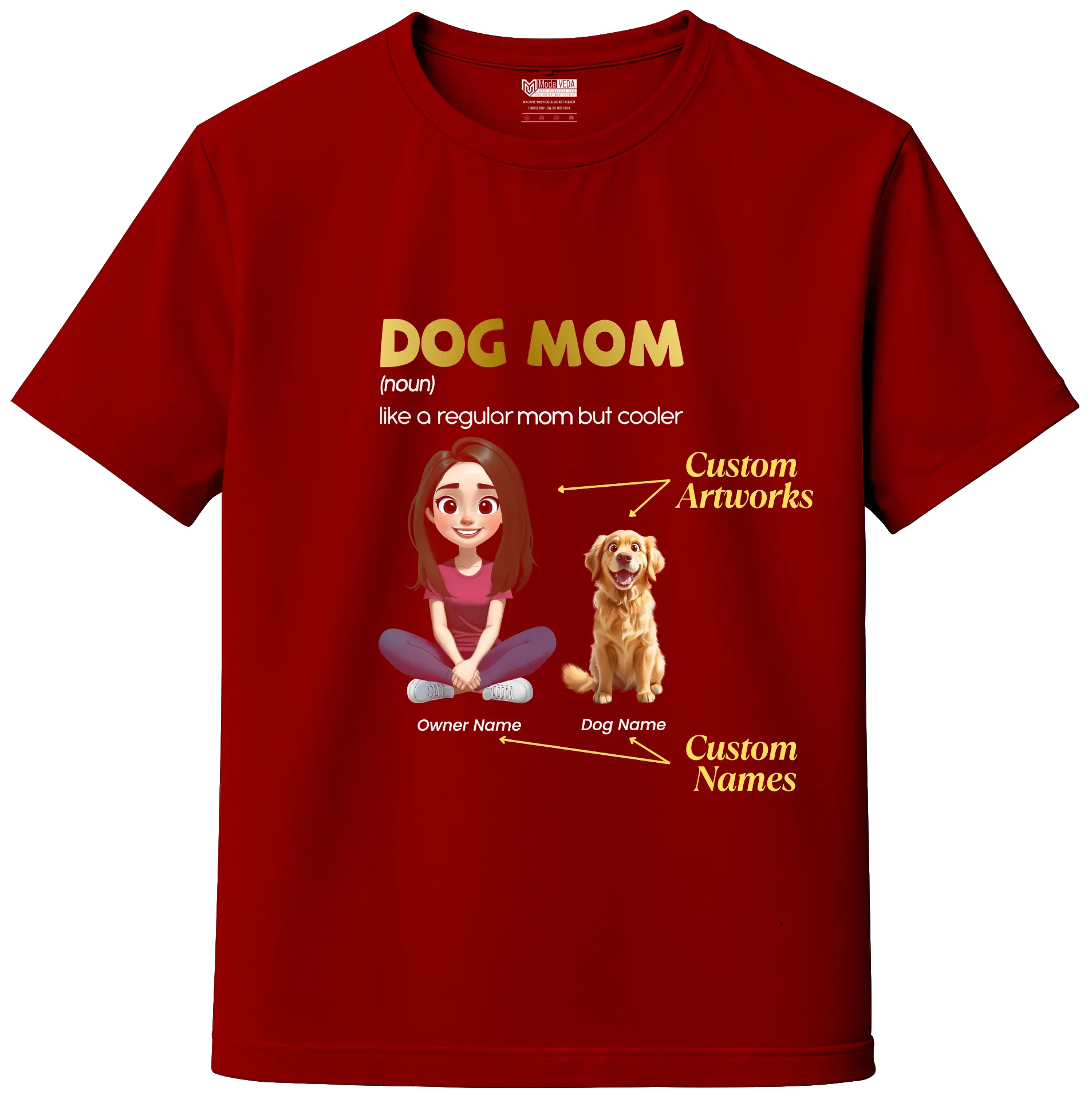 Dog Mom Custom Tee – Personalize Name, Dog Breed & Character!