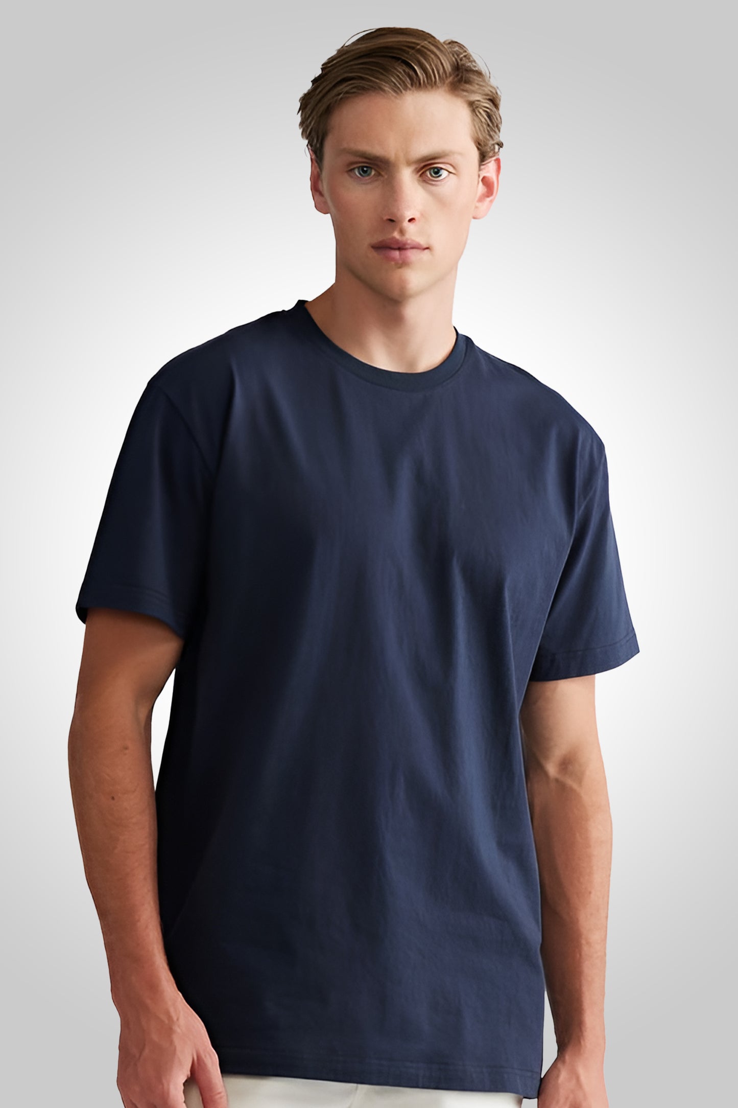 Round Neck Half Sleeve Navy Blue