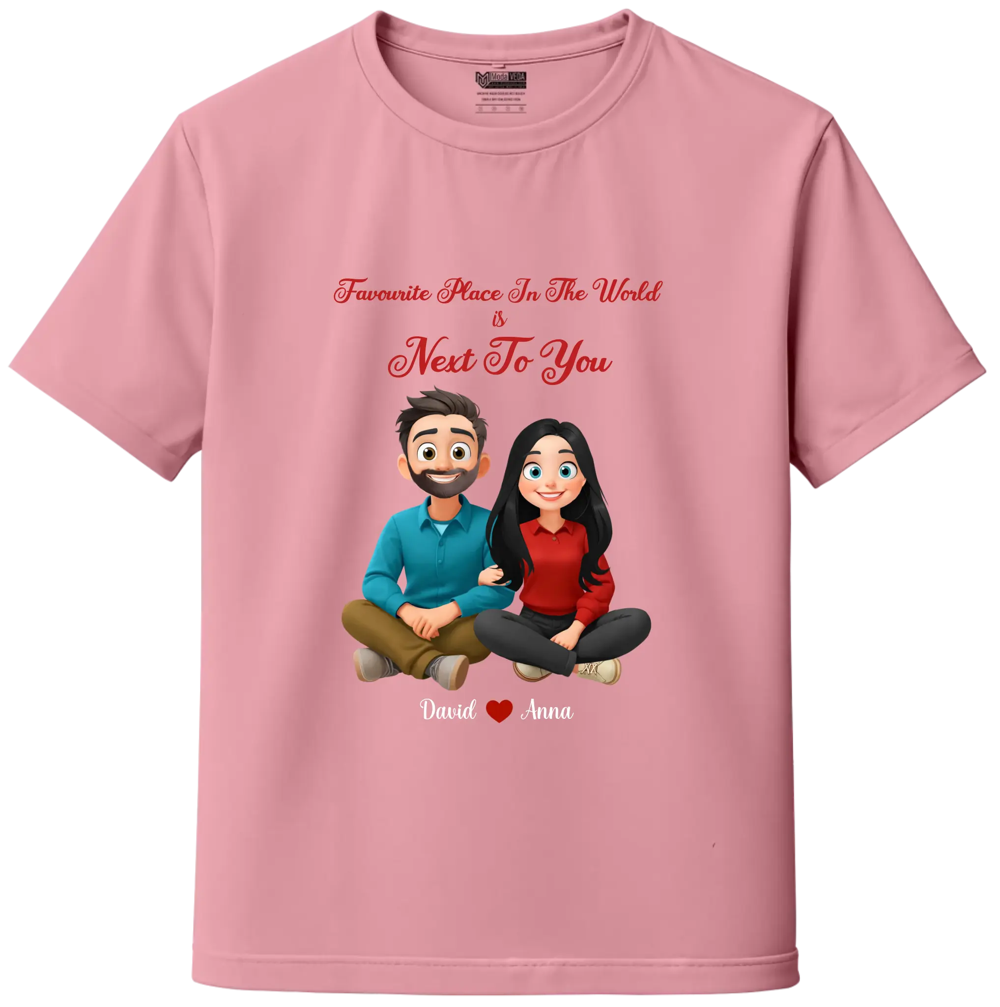 My Favourite Place Is Next to You – Premium Unisex Couple T-Shirt