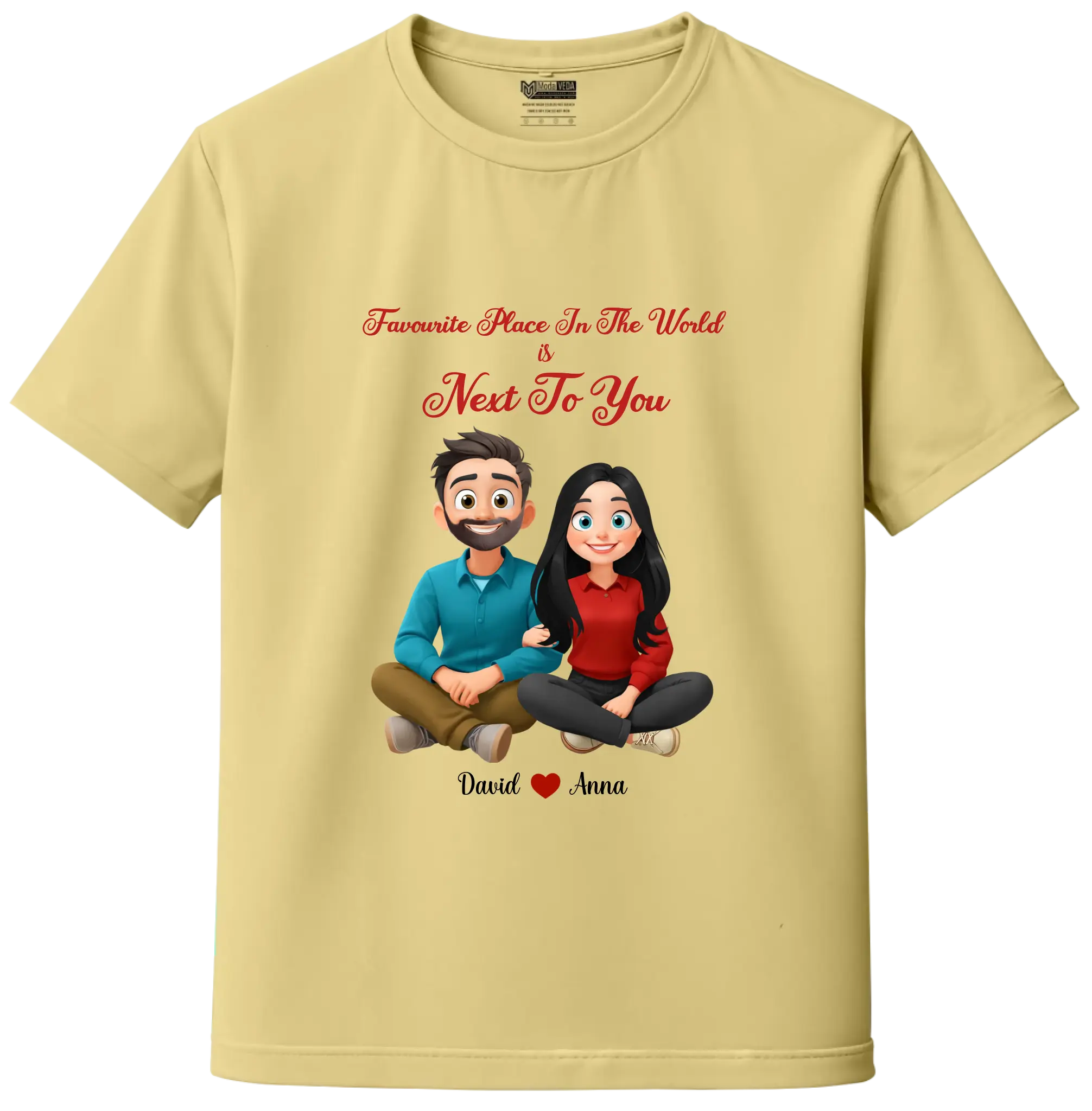 My Favourite Place Is Next to You – Premium Unisex Couple T-Shirt