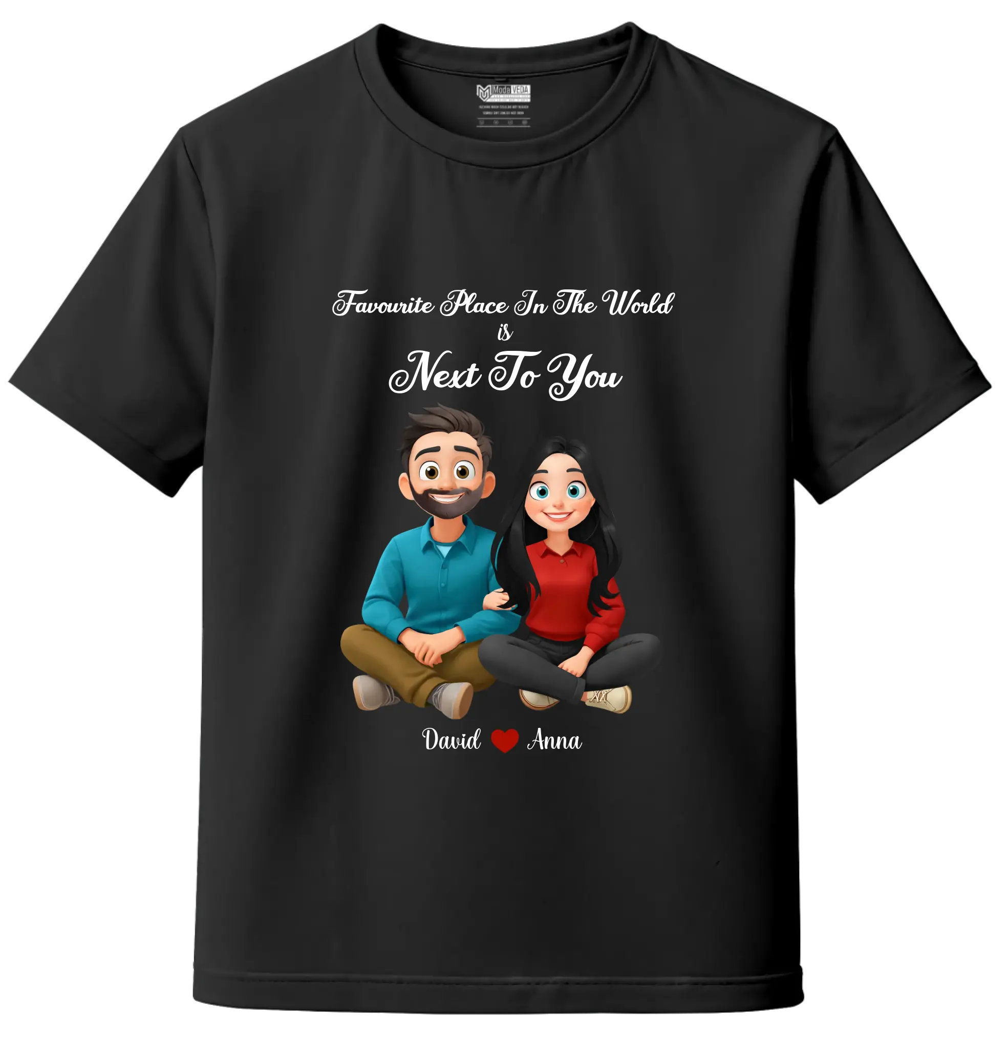My Favourite Place Is Next to You – Premium Unisex Couple T-Shirt