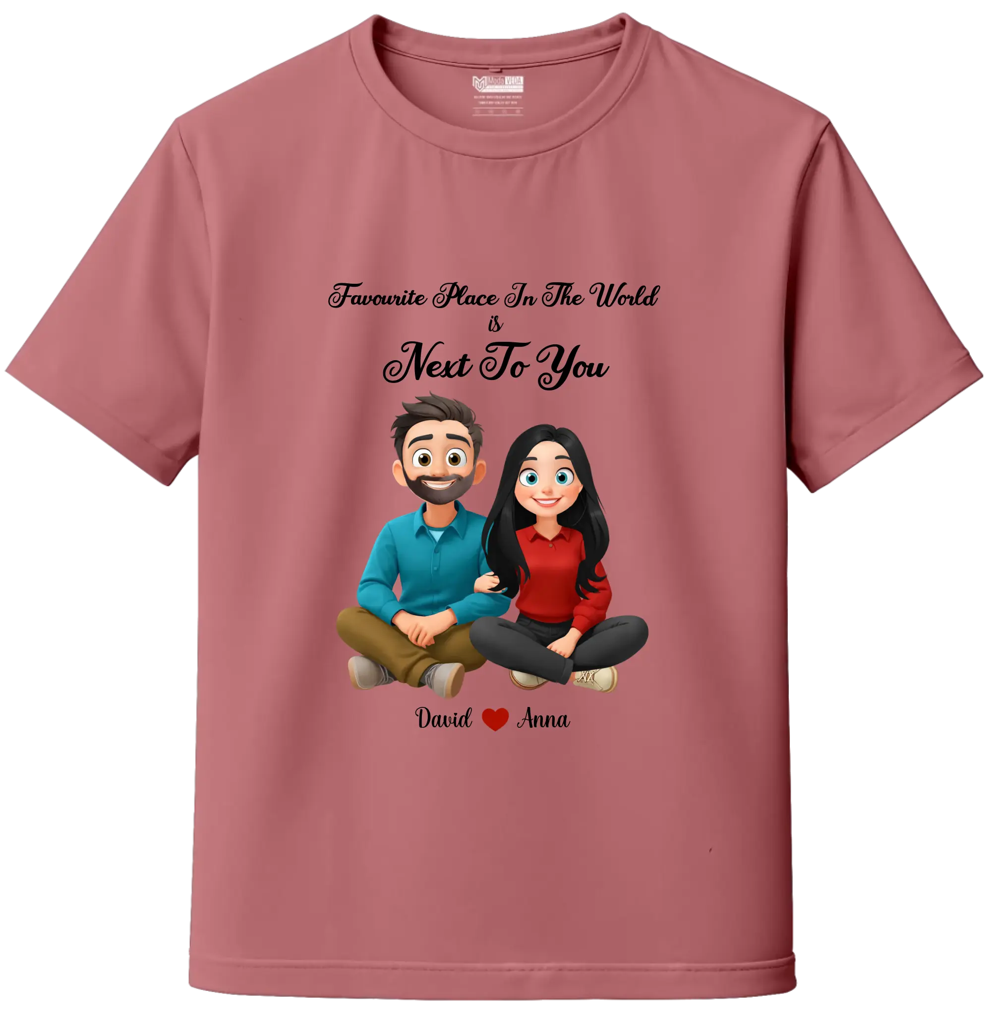 My Favourite Place Is Next to You – Premium Unisex Couple T-Shirt