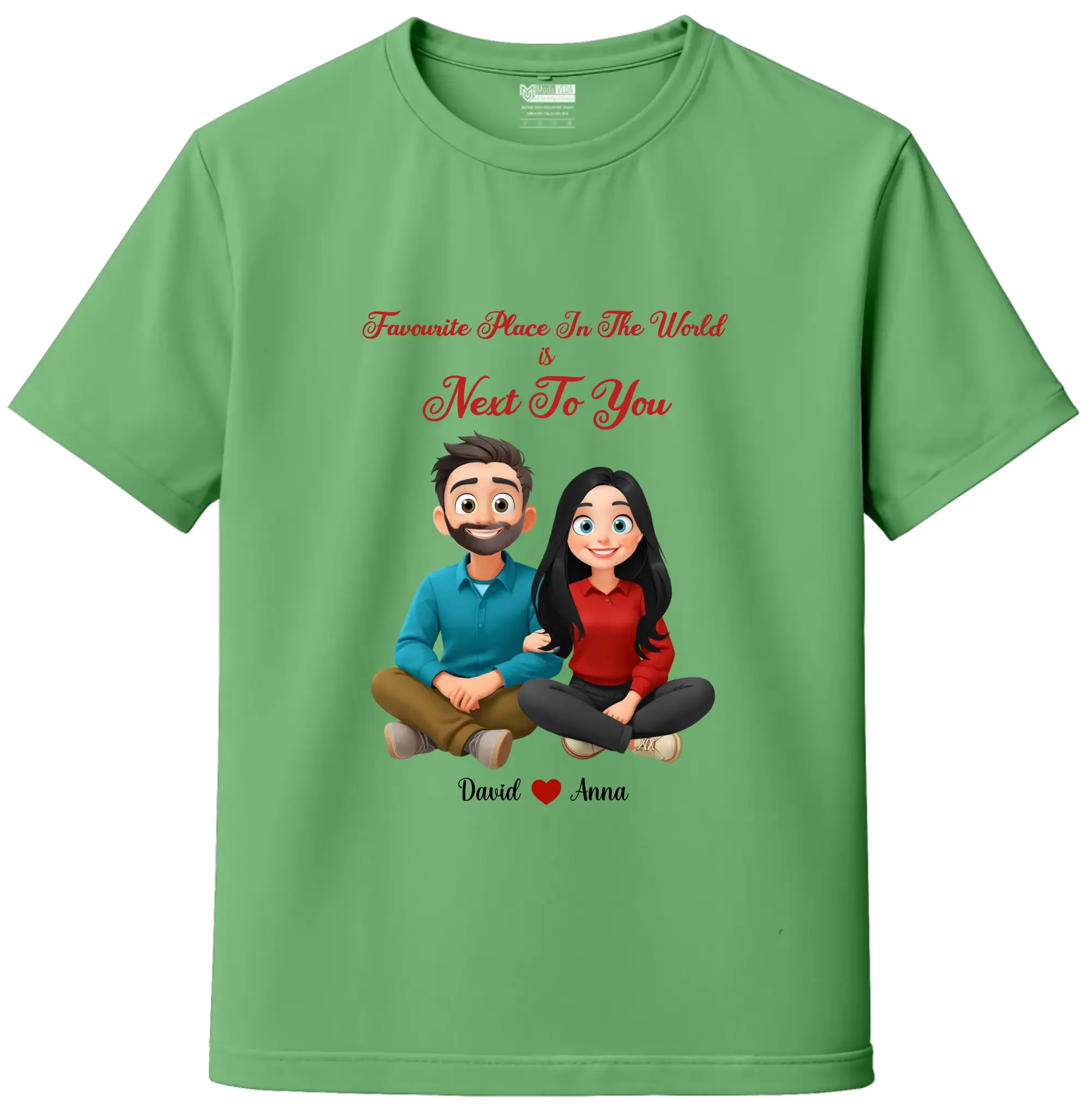 My Favourite Place Is Next to You – Premium Unisex Couple T-Shirt