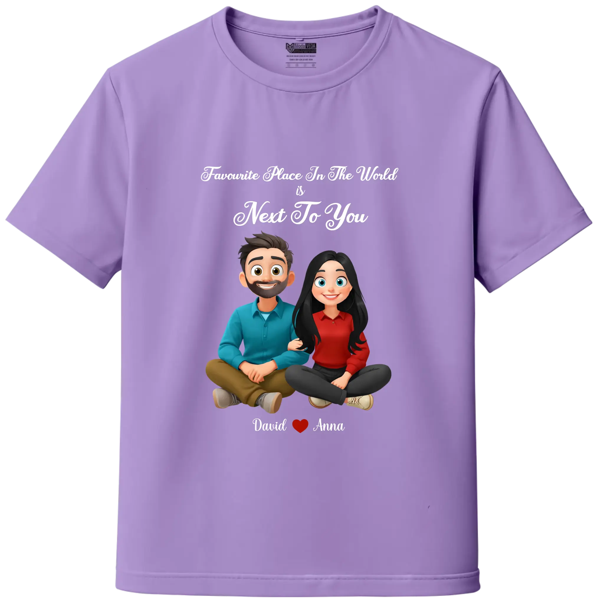 My Favourite Place Is Next to You – Premium Unisex Couple T-Shirt