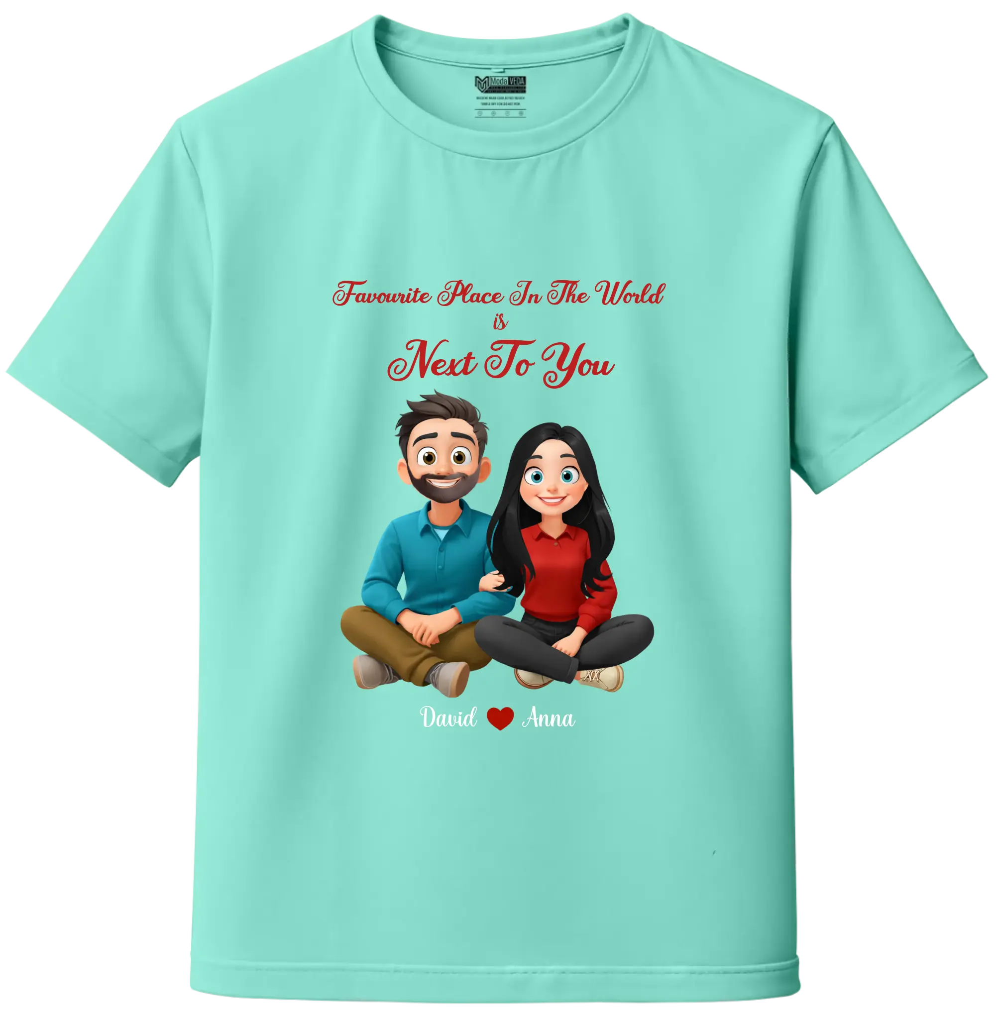 My Favourite Place Is Next to You – Premium Unisex Couple T-Shirt