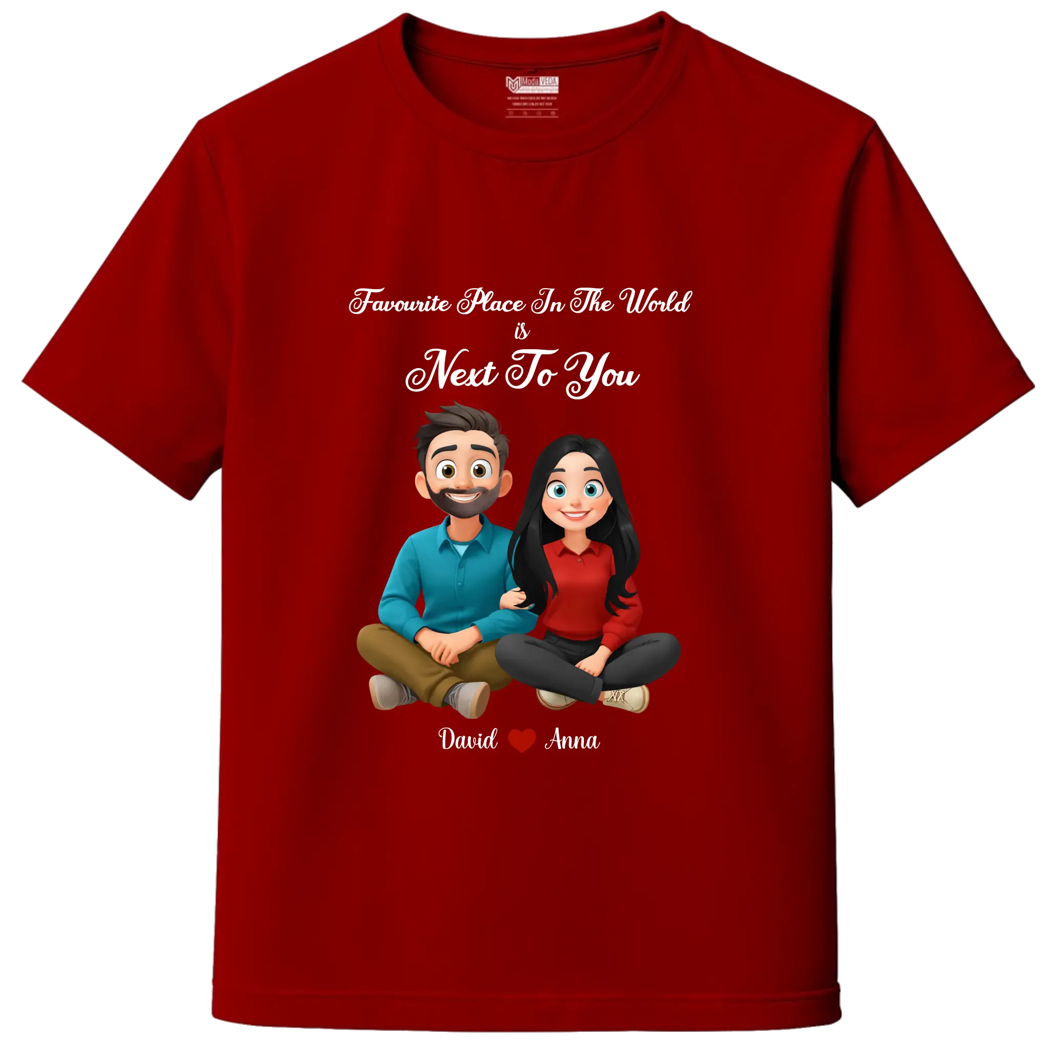 My Favourite Place Is Next to You – Premium Unisex Couple T-Shirt