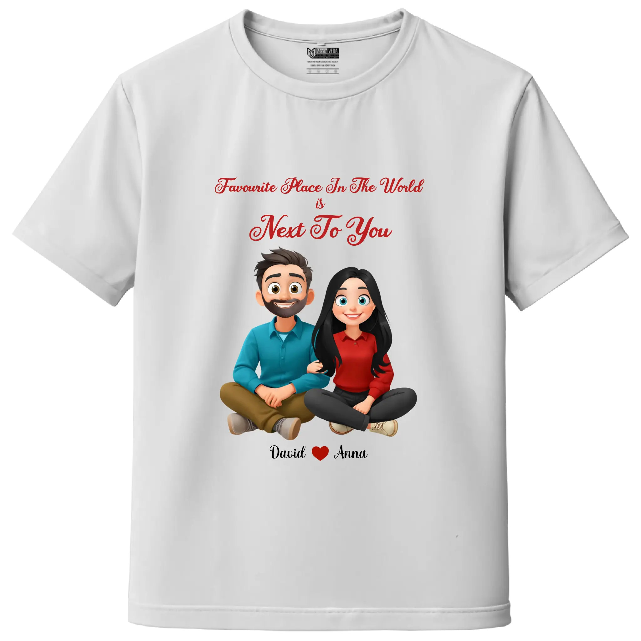My Favourite Place Is Next to You – Premium Unisex Couple T-Shirt