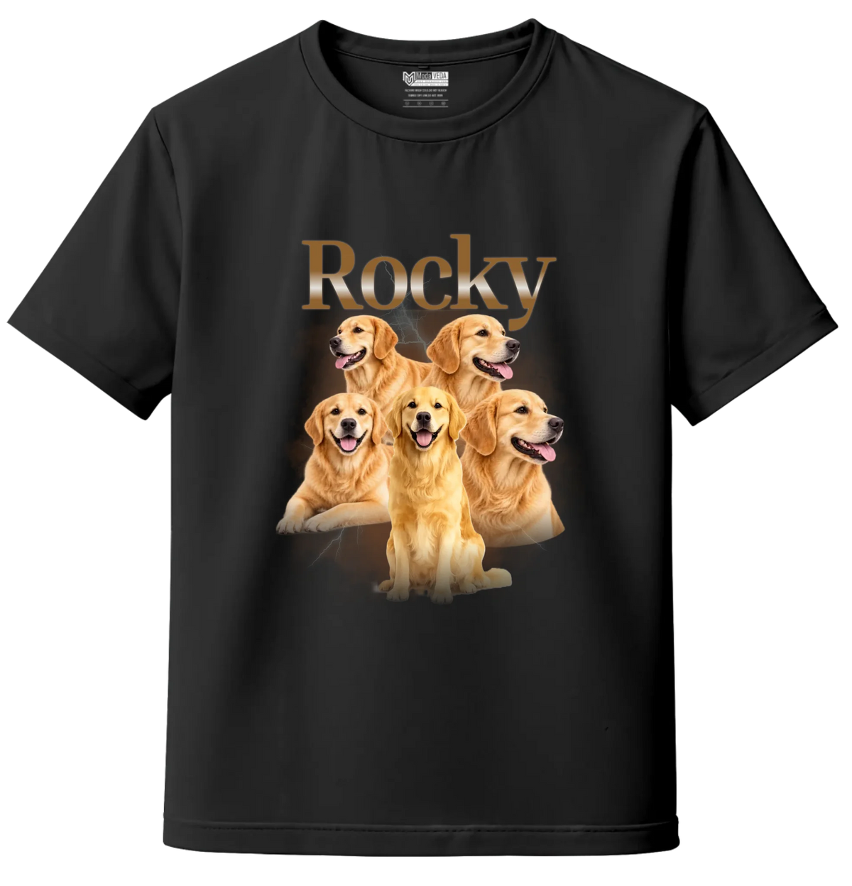 Custom 5 Pet Bootleg T-Shirt – Personalized Dog & Cat Photo T-Shirt