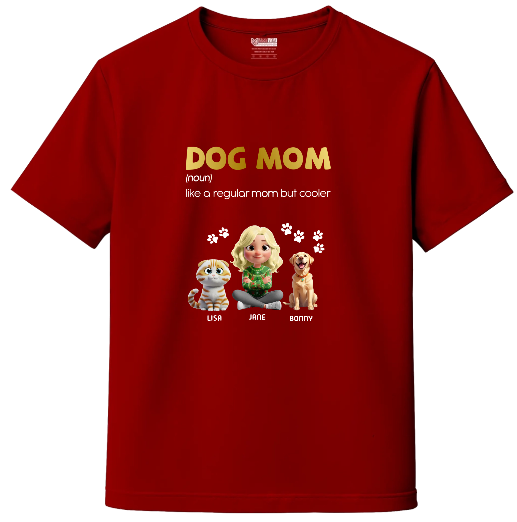 Personalized Pet Parent T-Shirt – Cat Mom, Cat Dad, Dog Mom, Dog Dad & Fur Parent