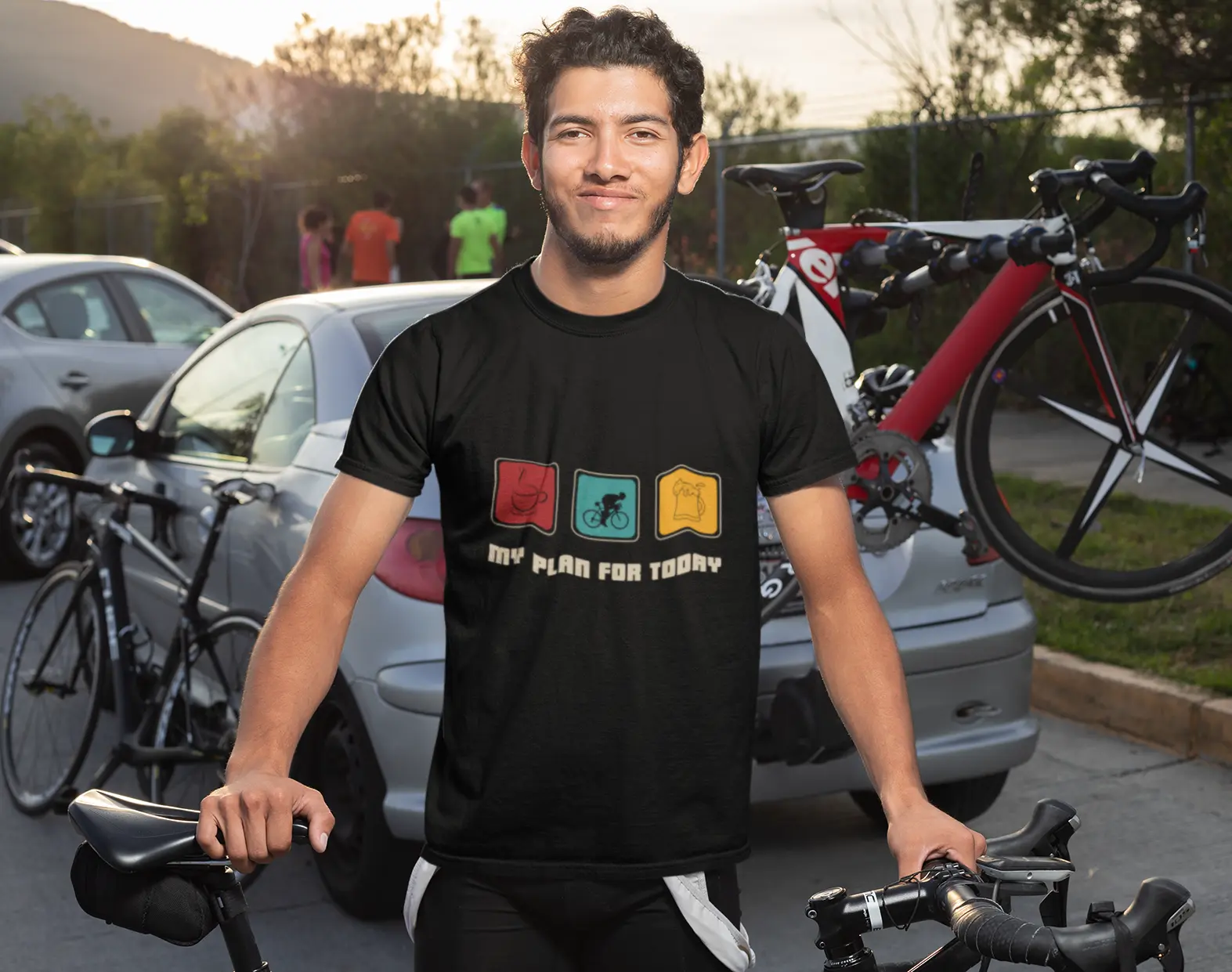 Coffee. Cycle. Chill. – Unisex Lifestyle T-Shirt
