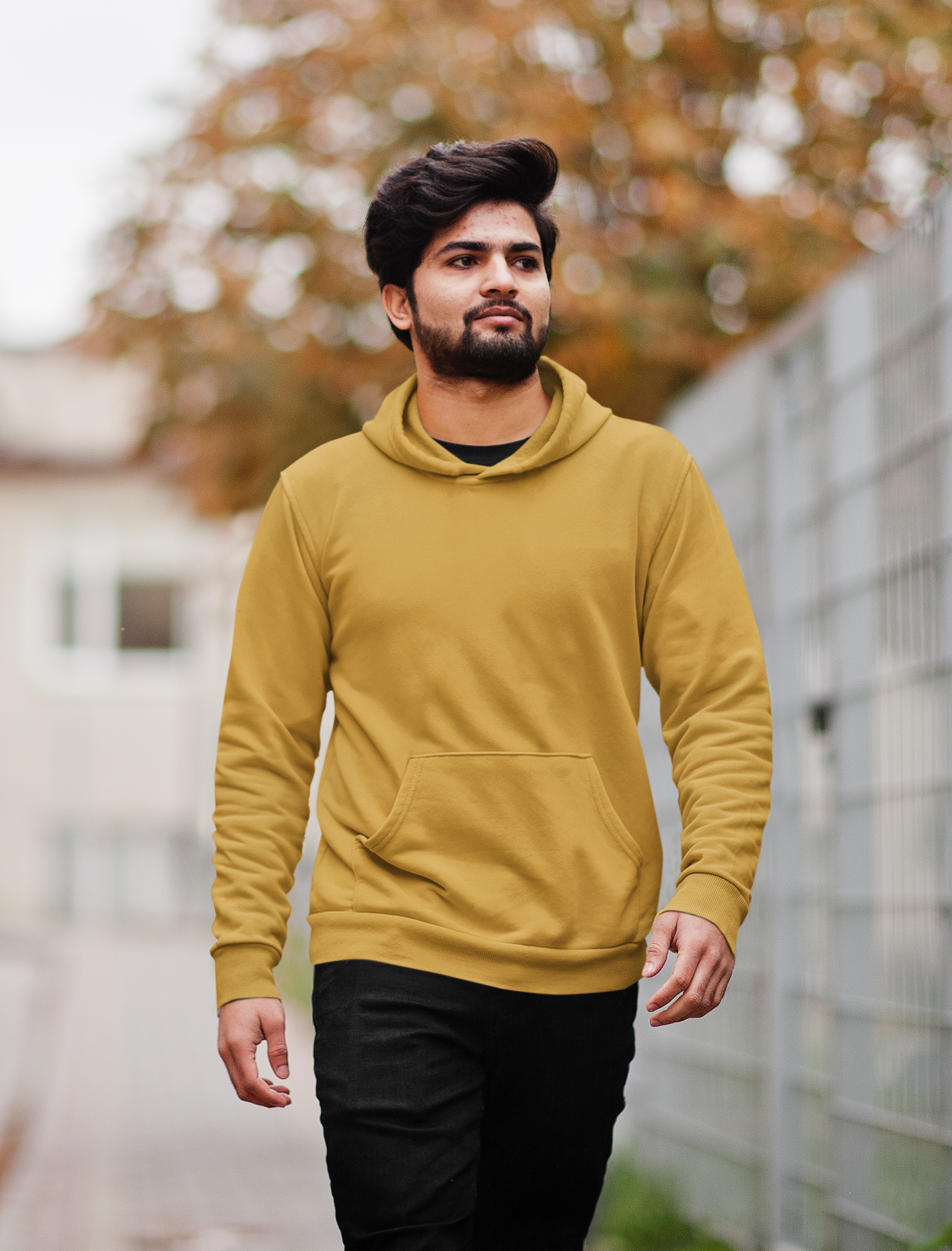 Hooded Sweatshirt Mustard Yellow