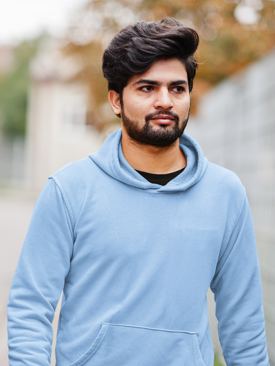 Hooded Sweatshirt Baby Blue | Moda Veda