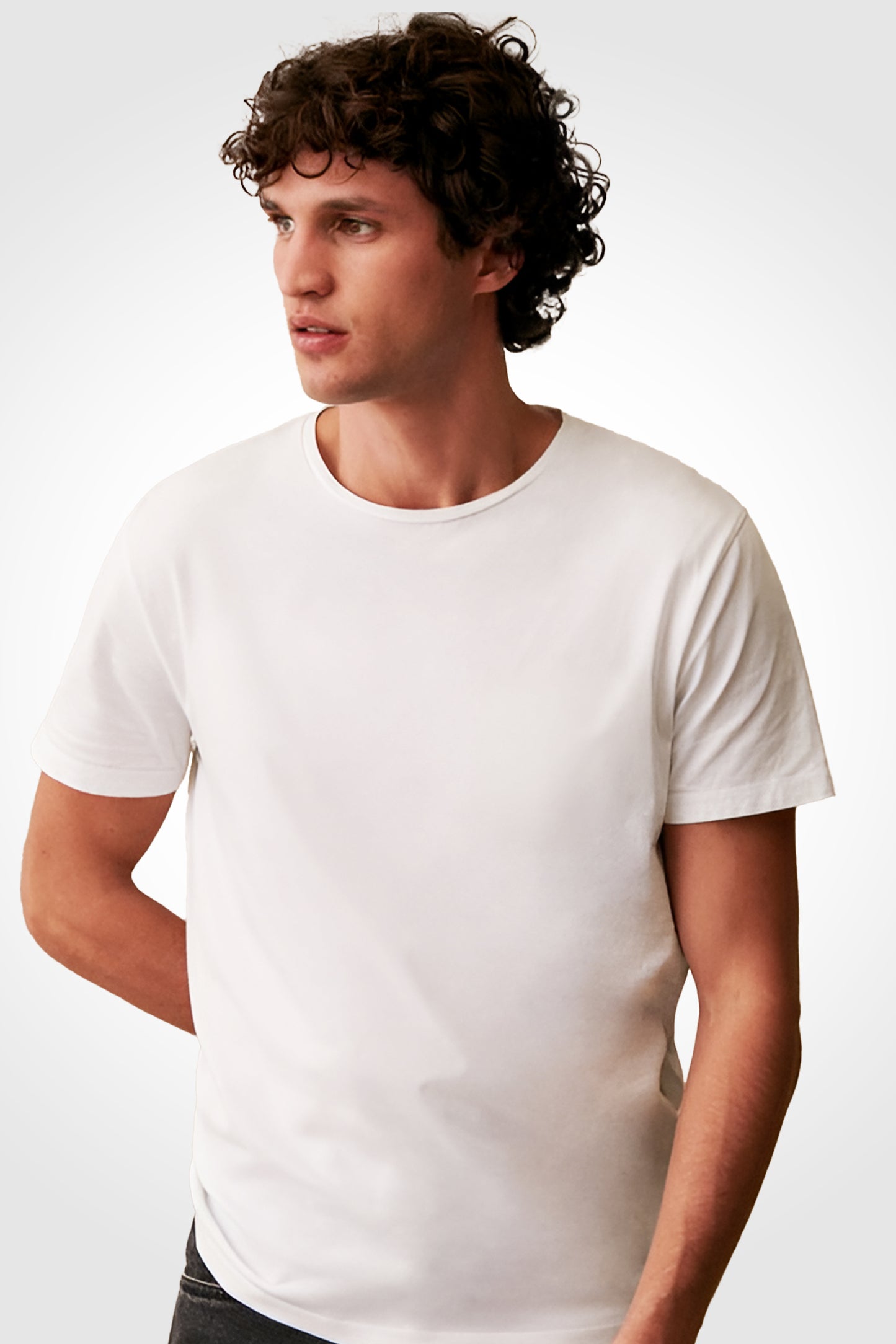 Round Neck Half Sleeve White