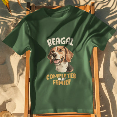 Beagle Completes Our Family – Premium Printed Unisex T-Shirt