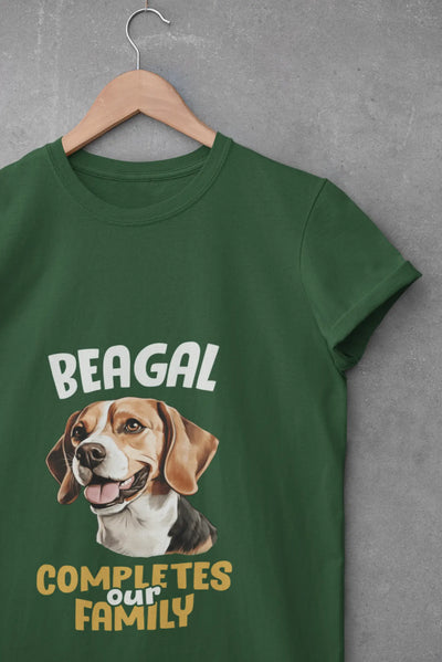 Beagle Completes Our Family – Premium Printed Unisex T-Shirt