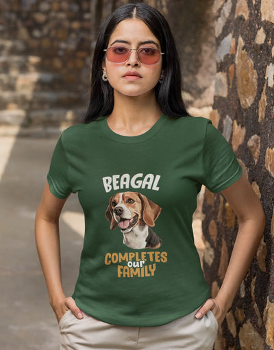 Beagle Completes Our Family – Premium Printed Unisex T-Shirt