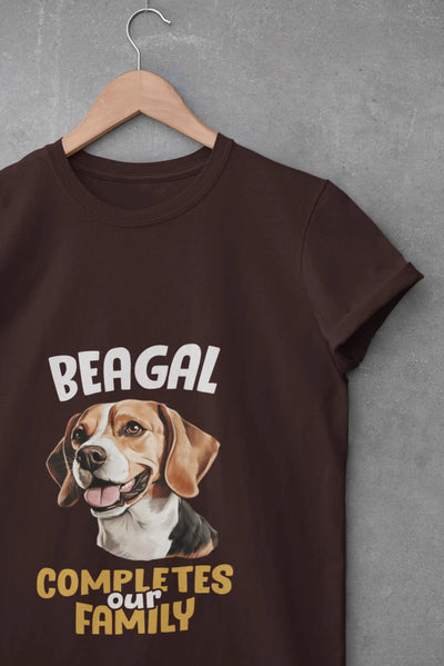 Beagle Completes Our Family – Premium Printed Unisex T-Shirt