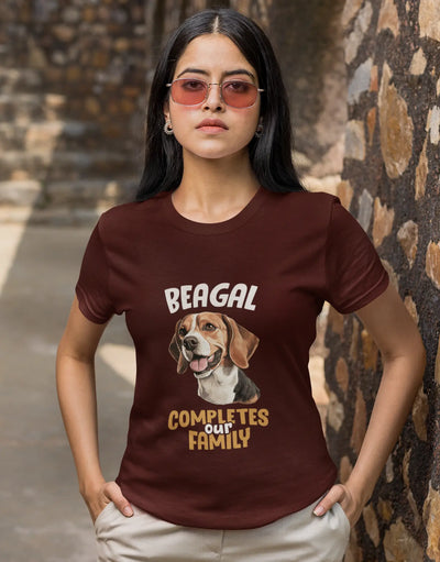 Beagle Completes Our Family – Premium Printed Unisex T-Shirt
