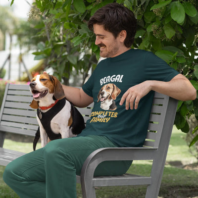 Beagle Completes Our Family – Premium Printed Unisex T-Shirt