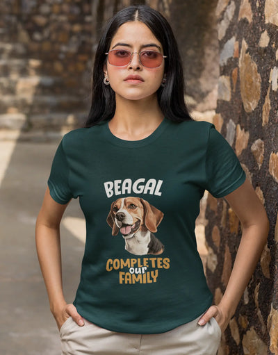 Beagle Completes Our Family – Premium Printed Unisex T-Shirt
