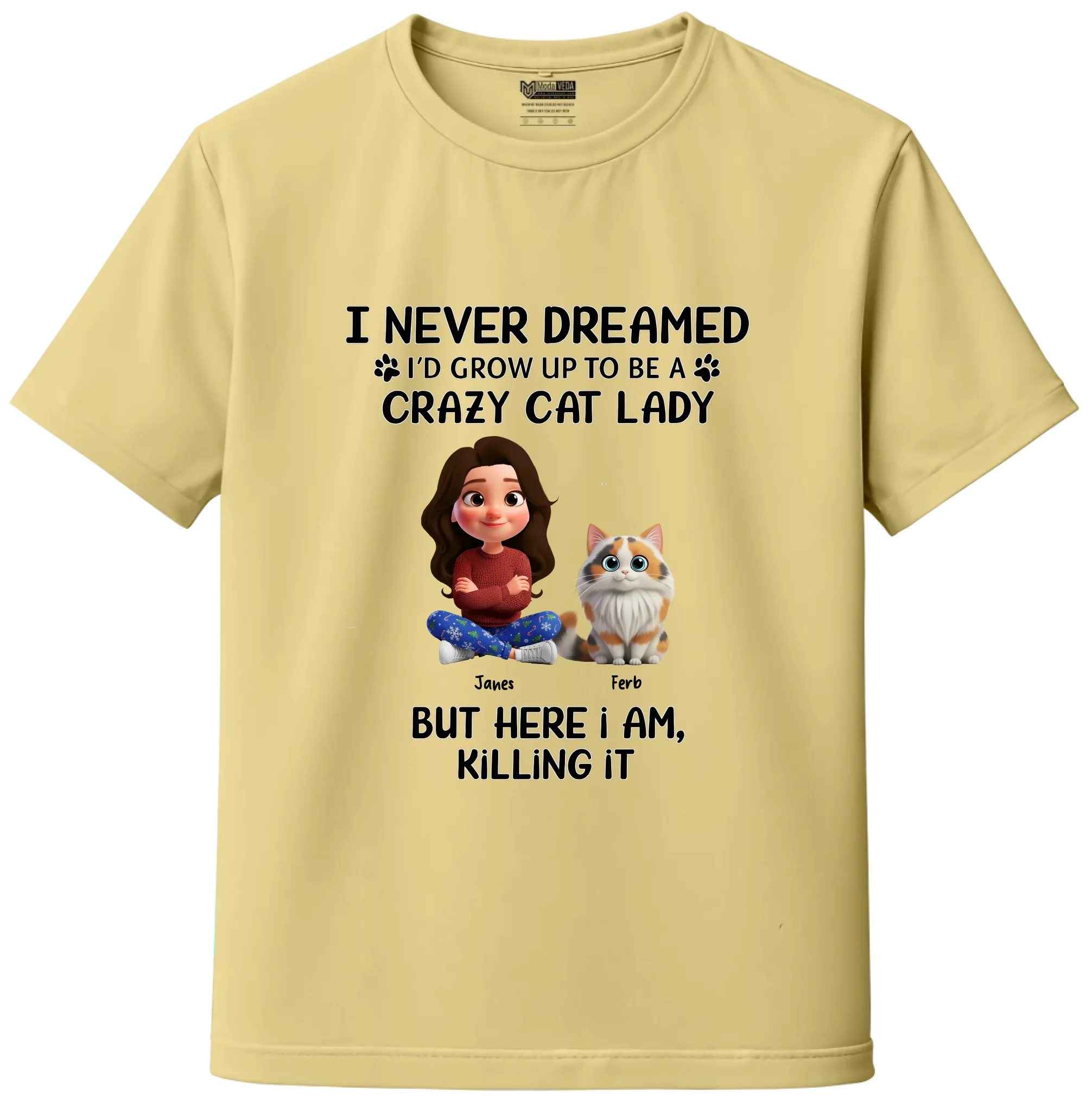 Personalized Crazy Cat Lady T-Shirt