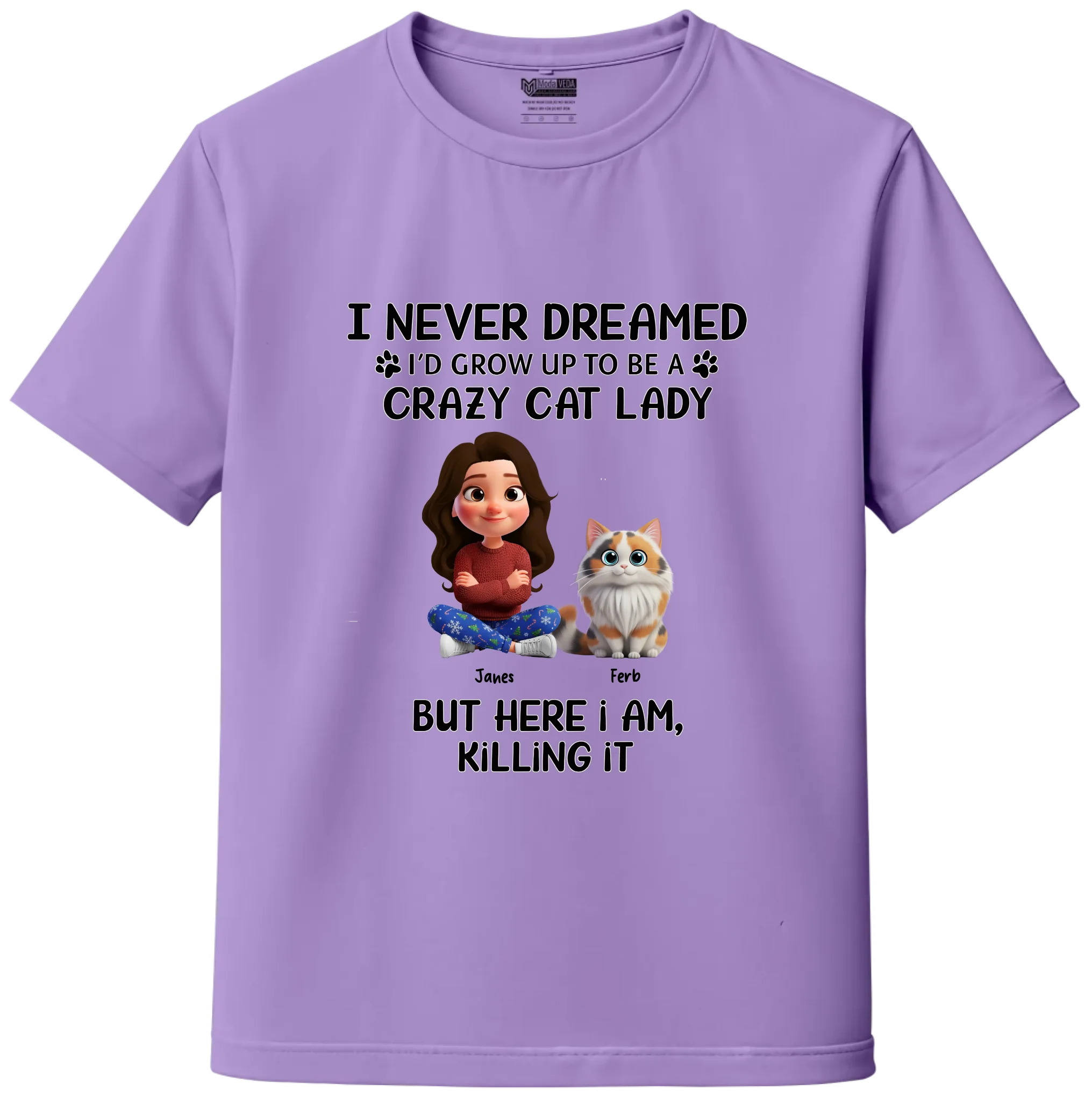 Personalized Crazy Cat Lady T-Shirt