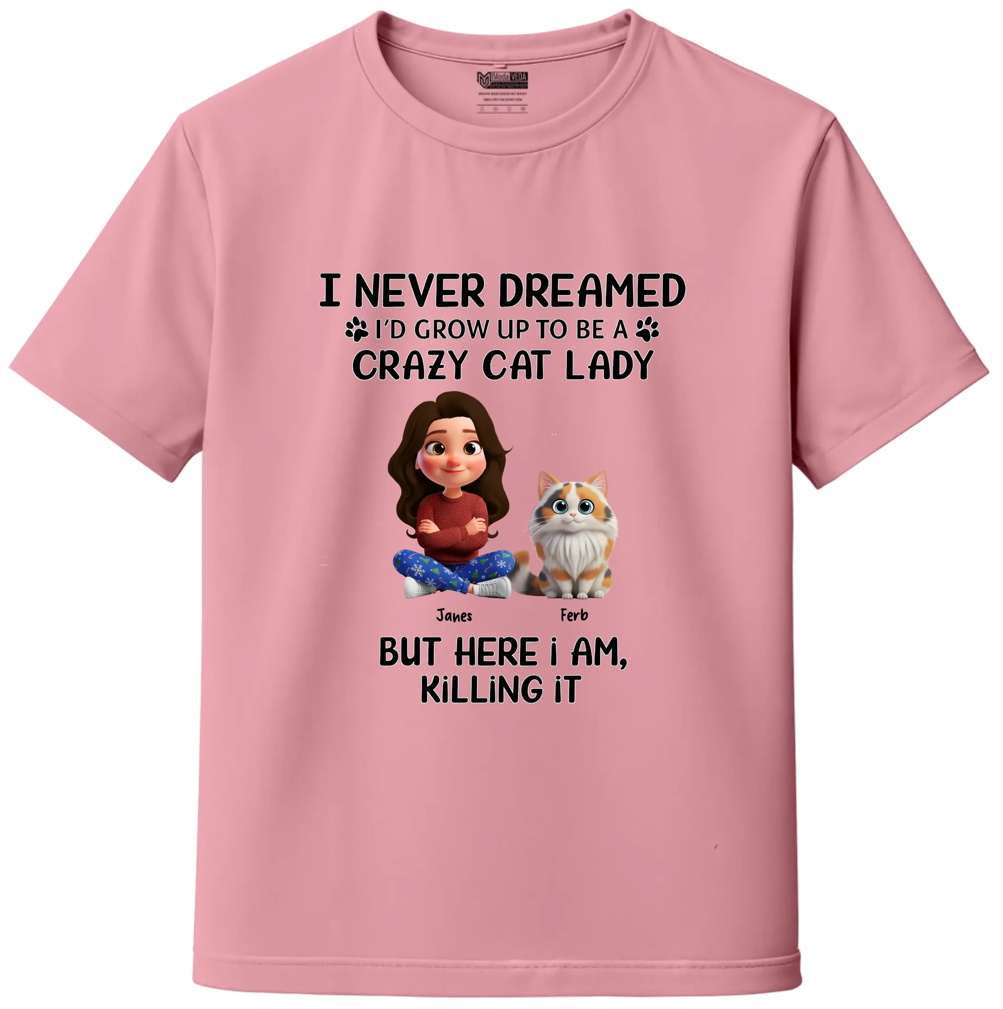 Personalized Crazy Cat Lady T-Shirt