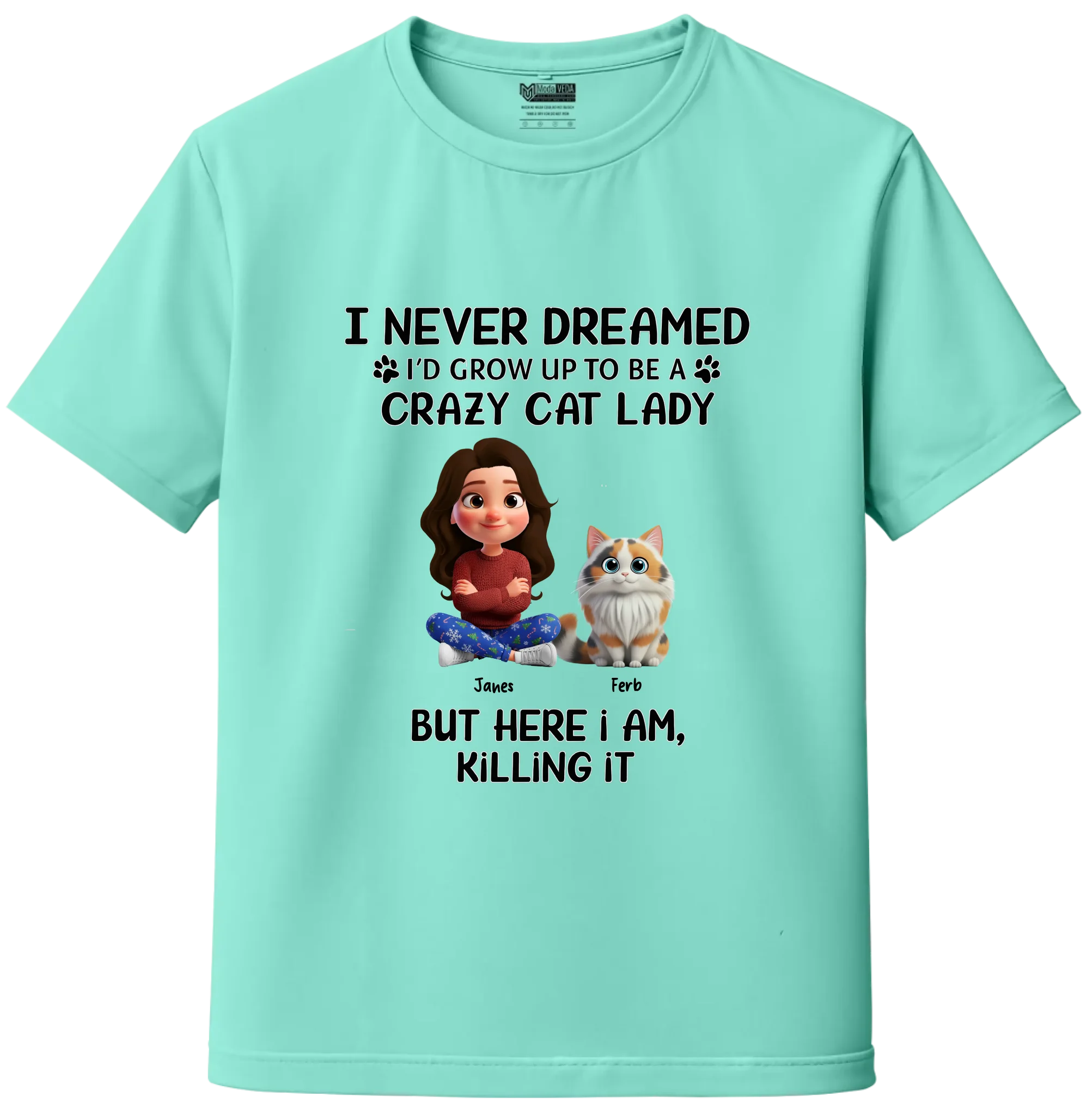 Personalized Crazy Cat Lady T-Shirt