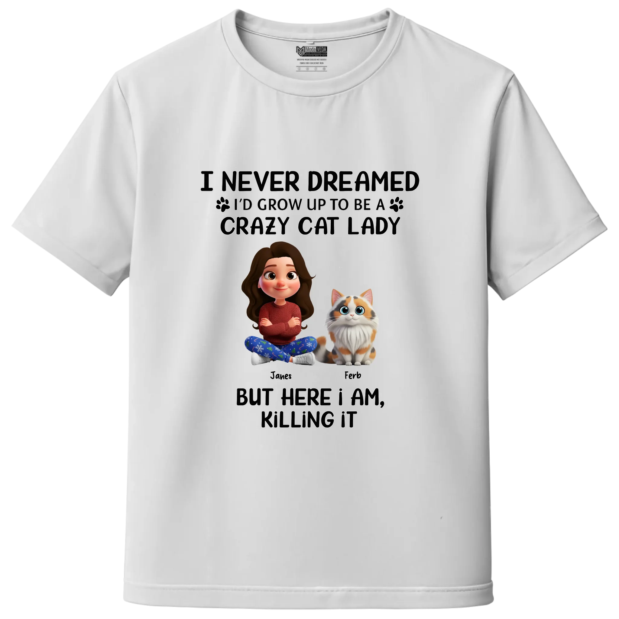 Personalized Crazy Cat Lady T-Shirt