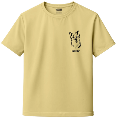 Custom Pet Sketch T-Shirt | Personalized Dog & Cat Tee with Name