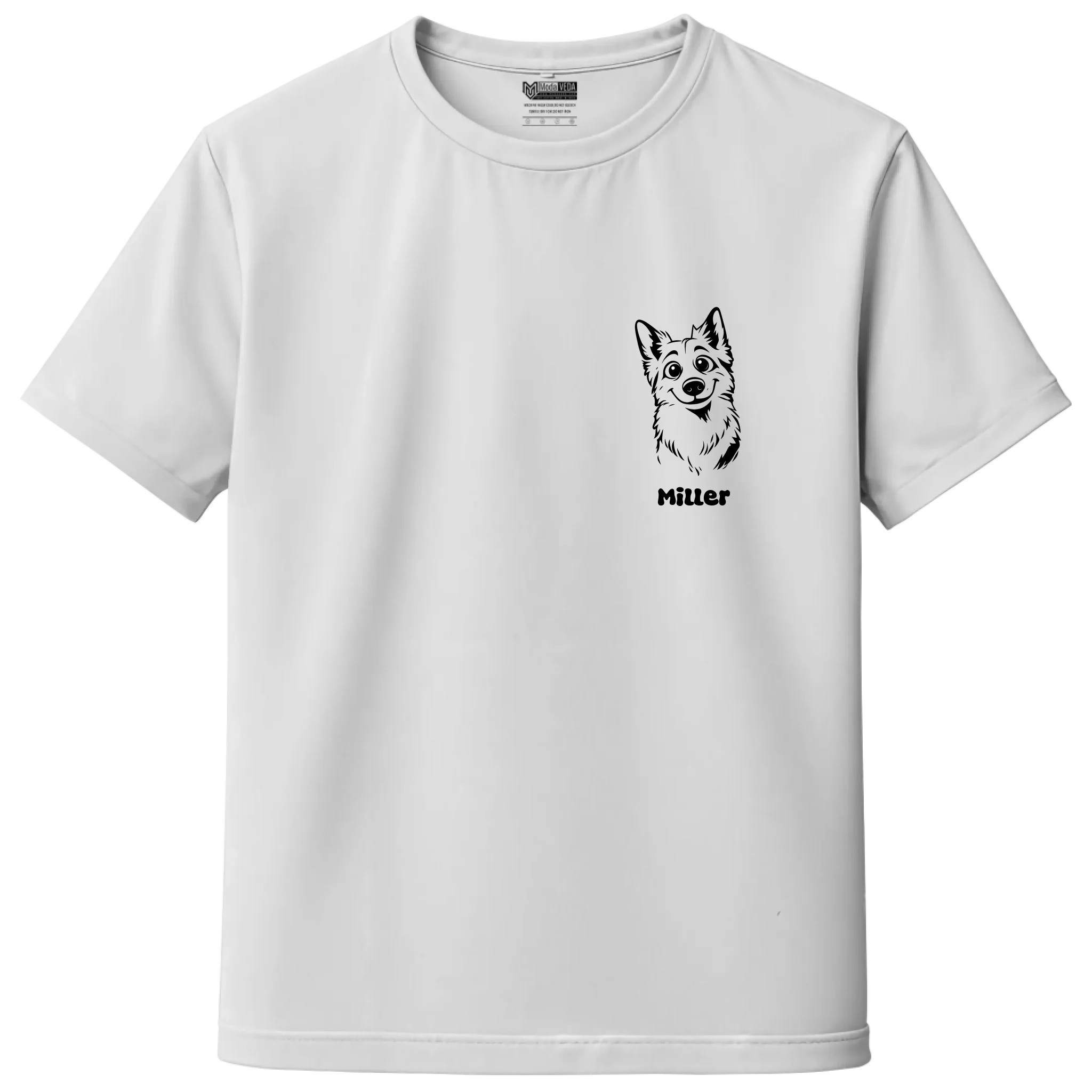 Custom Pet Sketch T-Shirt | Personalized Dog & Cat Tee with Name