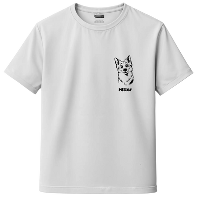 Custom Pet Sketch T-Shirt | Personalized Dog & Cat Tee with Name