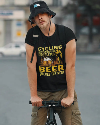 Cycling & Beer – The Ultimate Therapy Unisex T-Shirt 🍺🚴‍♂️