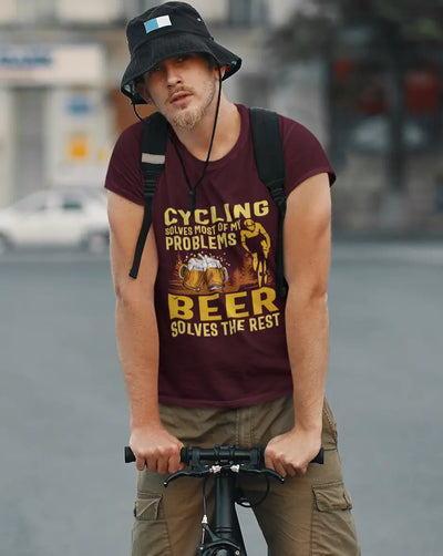 Cycling & Beer – The Ultimate Therapy Unisex T-Shirt 🍺🚴‍♂️