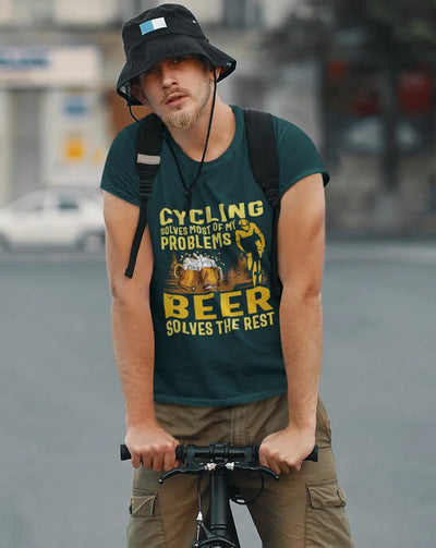 Cycling & Beer – The Ultimate Therapy Unisex T-Shirt 🍺🚴‍♂️