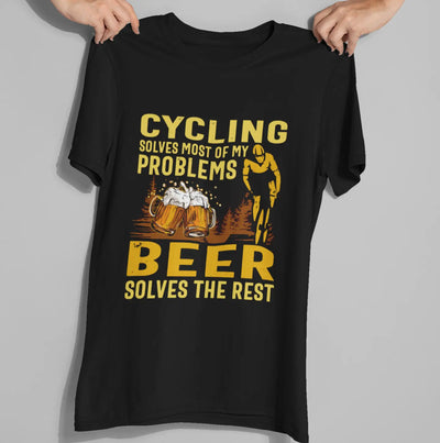 Cycling & Beer – The Ultimate Therapy Unisex T-Shirt 🍺🚴‍♂️