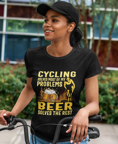 Cycling & Beer – The Ultimate Therapy Unisex T-Shirt 🍺🚴‍♂️